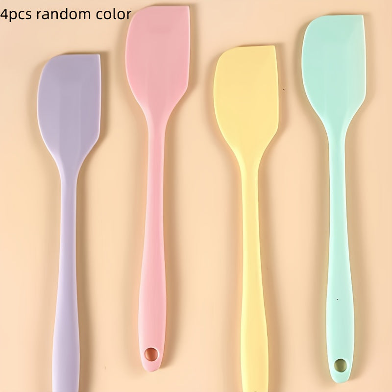 4pcs Silicone Spatula Set - Heat Resistant, Easy Clean Kitchen Tools for Baking & Cooking - Perfect for Cakes, Desserts & More - Ideal for Restaurants & Bakeries