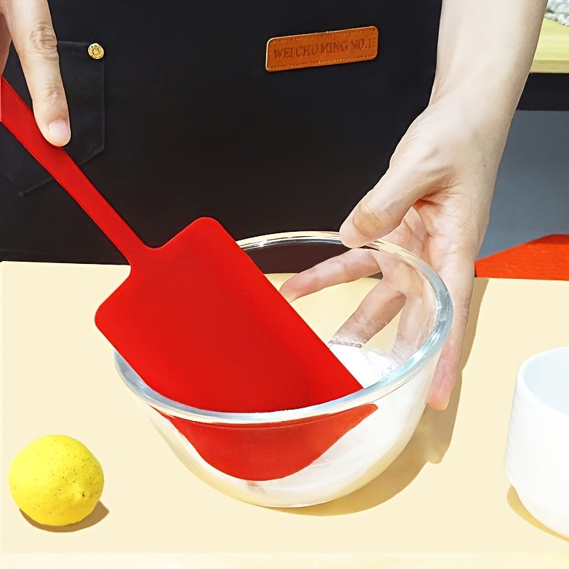 YUHUPHYLLIC Extra-Large Red Silicone Spatula - High Heat Resistant, Non-Electric, Food-Safe for Baking, Cake & Cream Smoothing - Essential Kitchen Tool