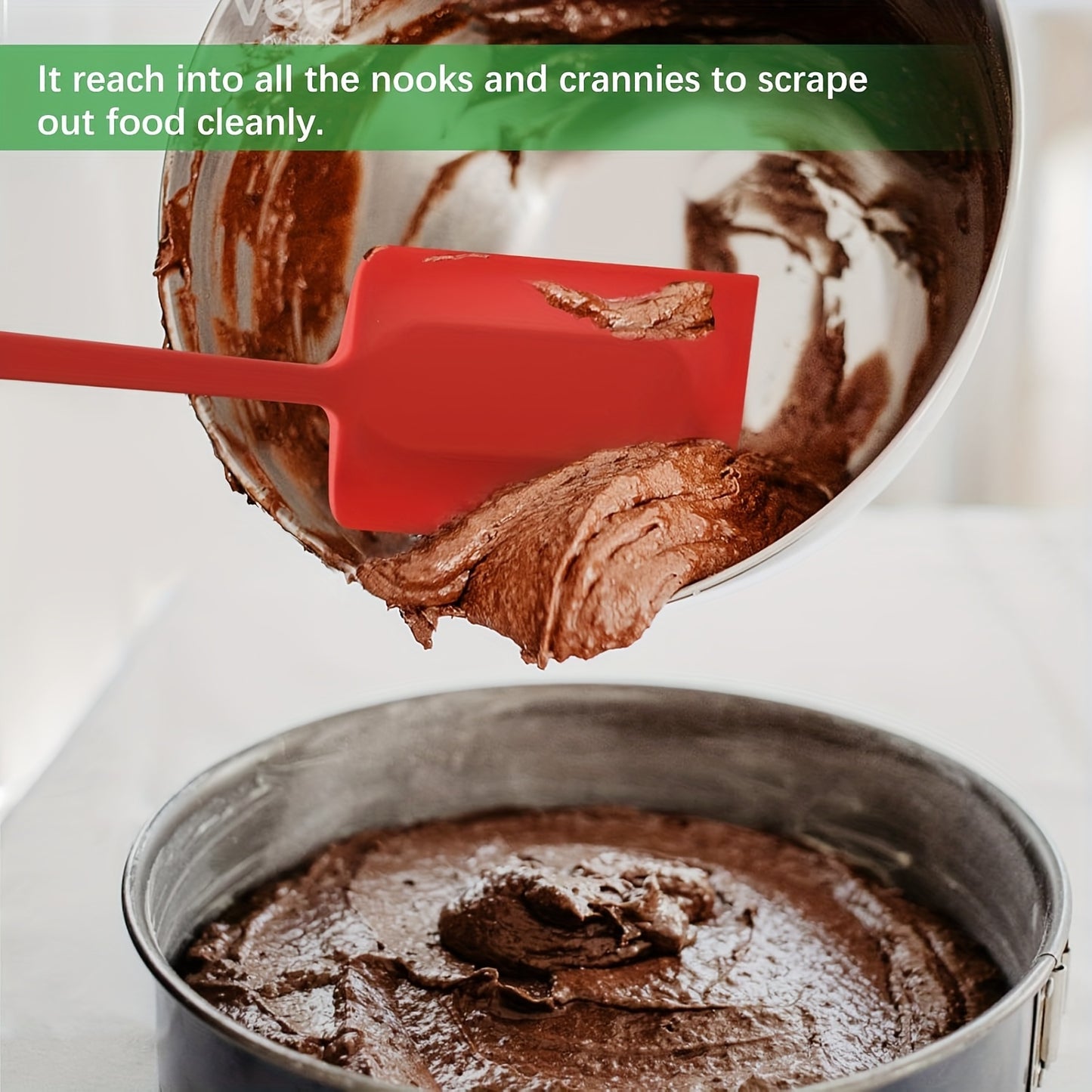YUHUPHYLLIC Extra-Large Red Silicone Spatula - High Heat Resistant, Non-Electric, Food-Safe for Baking, Cake & Cream Smoothing - Essential Kitchen Tool