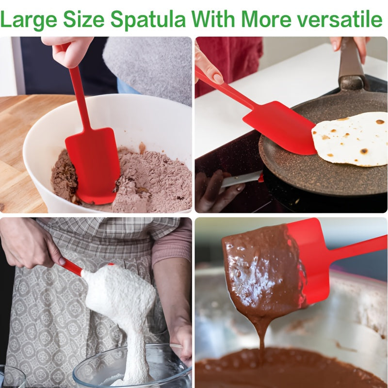 YUHUPHYLLIC Extra-Large Red Silicone Spatula - High Heat Resistant, Non-Electric, Food-Safe for Baking, Cake & Cream Smoothing - Essential Kitchen Tool
