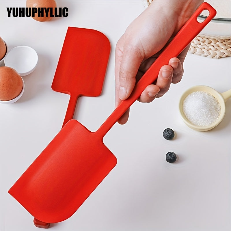 YUHUPHYLLIC Extra-Large Red Silicone Spatula - High Heat Resistant, Non-Electric, Food-Safe for Baking, Cake & Cream Smoothing - Essential Kitchen Tool