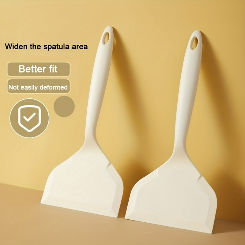 1pc Heat-Resistant Silicone Scraper Spatula - Non-Stick Cookware-Safe Omelette Flipper for Eggs, Pancakes, Steak - Durable Easy-Clean Kitchen Utensil for Cooking & Baking