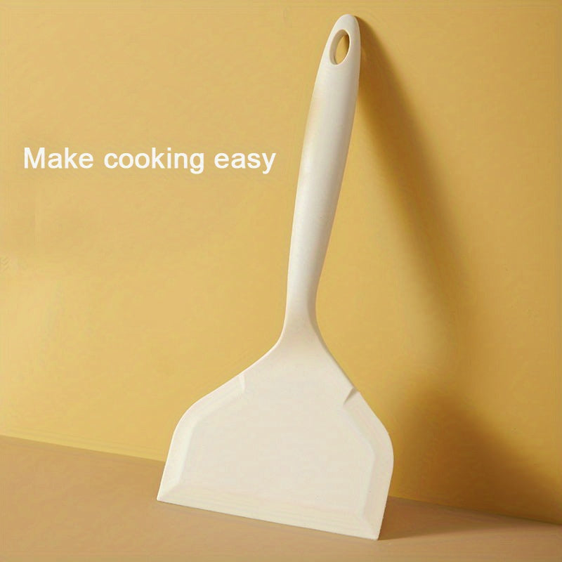 1pc Heat-Resistant Silicone Scraper Spatula - Non-Stick Cookware-Safe Omelette Flipper for Eggs, Pancakes, Steak - Durable Easy-Clean Kitchen Utensil for Cooking & Baking