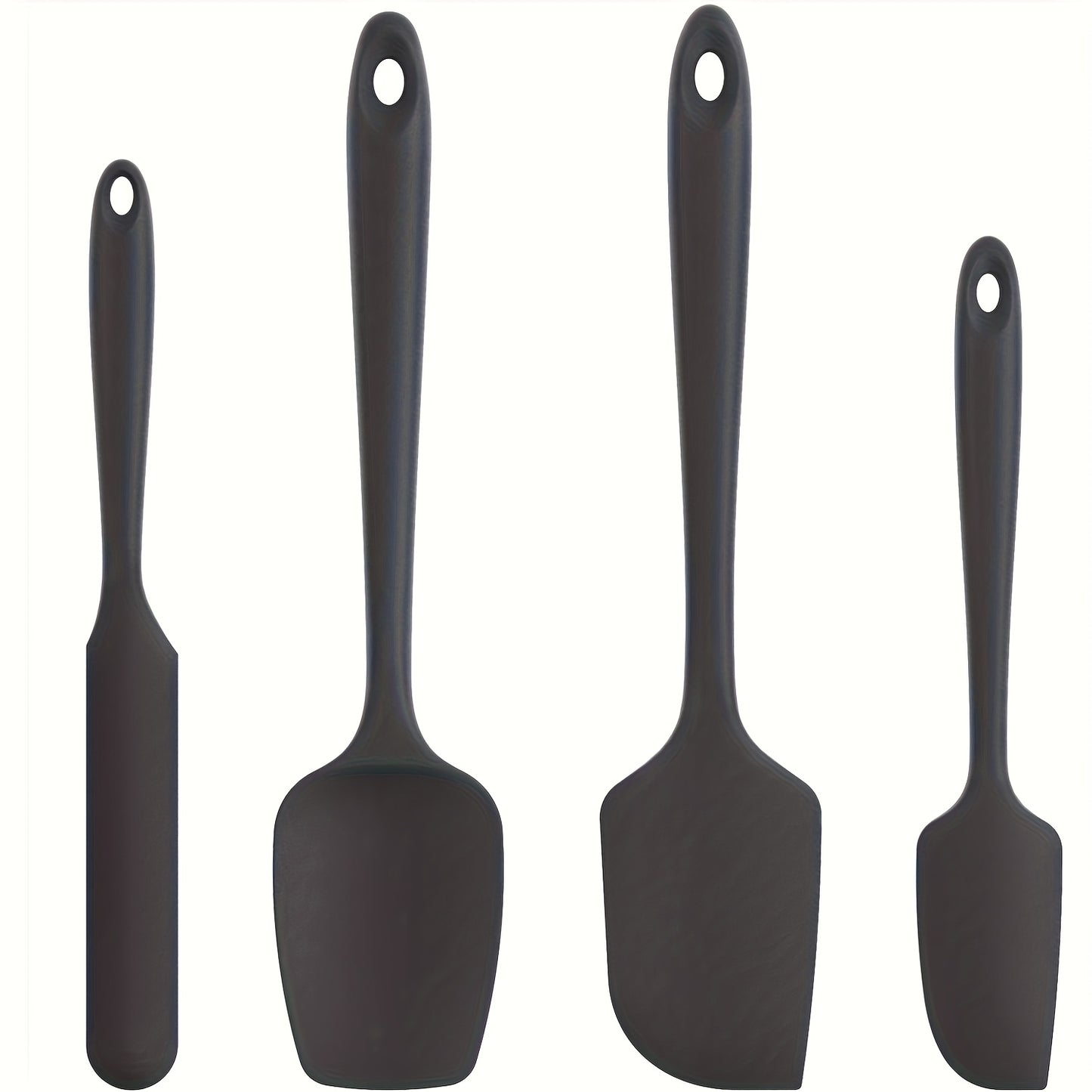 Heat Resistant Spatula 4pcs Heat Resistant Silicone Spatula Set, Durable Rubber Kitchen Utensils for Nonstick Cookware, Seamless Design, Red, up to 600°F, 4 Sizes
