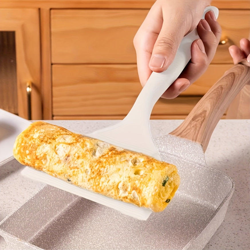 1pc Heat-Resistant Silicone Scraper Spatula - Non-Stick Cookware-Safe Omelette Flipper for Eggs, Pancakes, Steak - Durable Easy-Clean Kitchen Utensil for Cooking & Baking