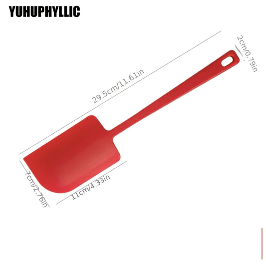 YUHUPHYLLIC Extra-Large Red Silicone Spatula - High Heat Resistant, Non-Electric, Food-Safe for Baking, Cake & Cream Smoothing - Essential Kitchen Tool