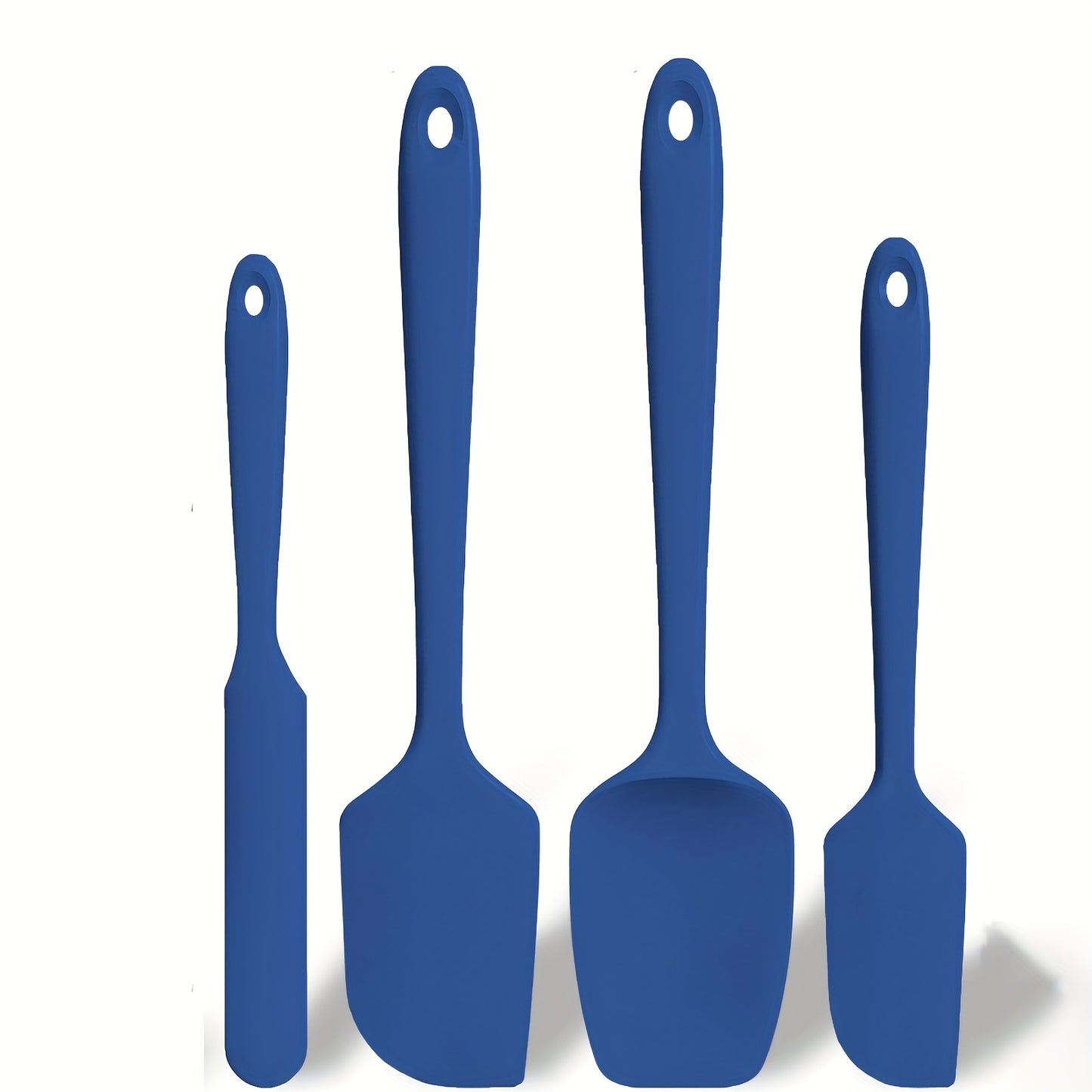 Heat Resistant Spatula 4pcs Heat Resistant Silicone Spatula Set, Durable Rubber Kitchen Utensils for Nonstick Cookware, Seamless Design, Red, up to 600°F, 4 Sizes