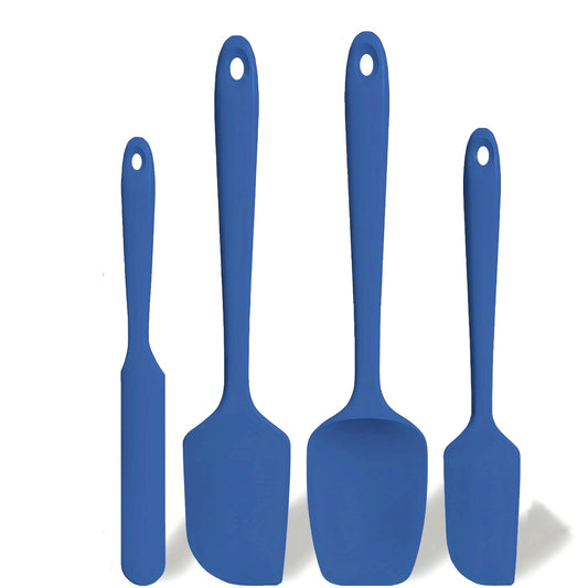 Heat Resistant Spatula 4pcs Heat Resistant Silicone Spatula Set, Durable Rubber Kitchen Utensils for Nonstick Cookware, Seamless Design, Red, up to 600°F, 4 Sizes