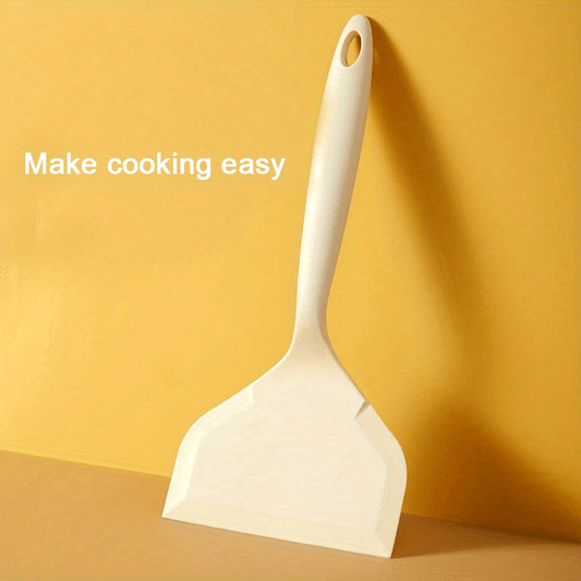 1pc Heat-Resistant Silicone Scraper Spatula - Non-Stick Cookware-Safe Omelette Flipper for Eggs, Pancakes, Steak - Durable Easy-Clean Kitchen Utensil for Cooking & Baking