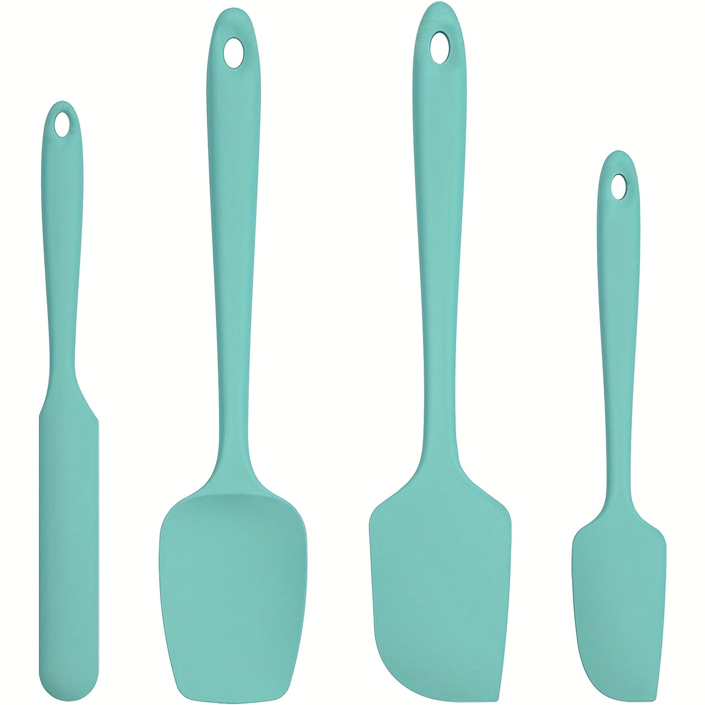Heat Resistant Spatula 4pcs Heat Resistant Silicone Spatula Set, Durable Rubber Kitchen Utensils for Nonstick Cookware, Seamless Design, Red, up to 600°F, 4 Sizes