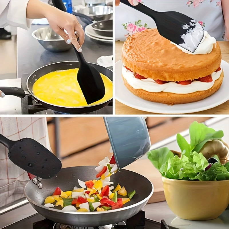 Heat Resistant Spatula 4pcs Heat Resistant Silicone Spatula Set, Durable Rubber Kitchen Utensils for Nonstick Cookware, Seamless Design, Red, up to 600°F, 4 Sizes